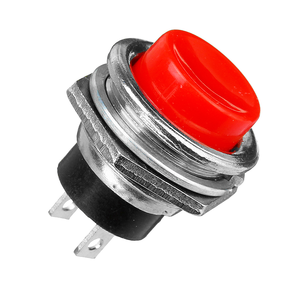 2Pcs 3A 125V Momentary Push Button Switch OFF-ON Horn Red Plastic 12