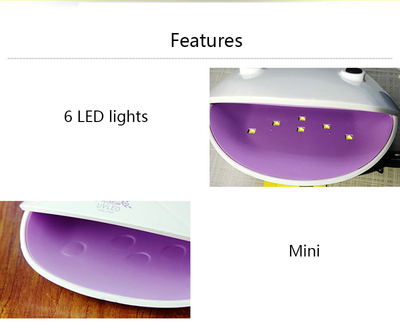 12W Mini Nail Art Polish UV Gel LED Lamp Dryer Nail Curing Shell Shaped