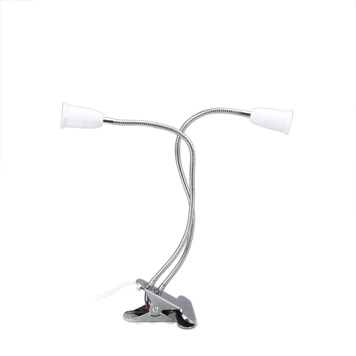40CM E27 Flexible Dual Head Clip Lampholder Bulb Adapter with On/off Switch for LED Grow Light
