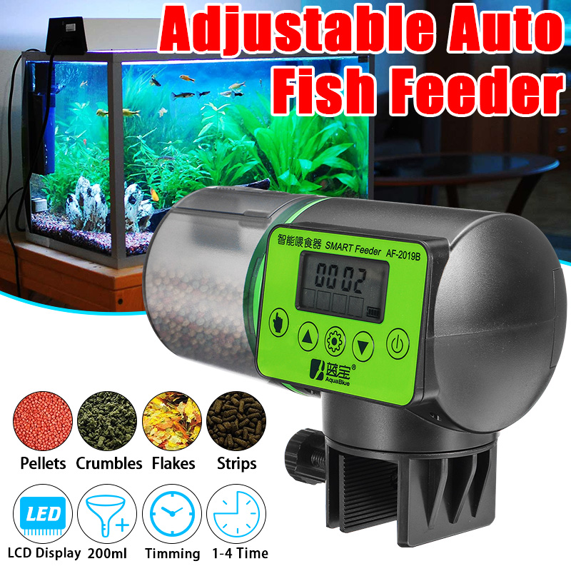 Dispaly Intelligent Timing Feeder Automatic Fish Feeder Timer Fish Feeder Fish Food Dispenser for Aquarium Fish Tank