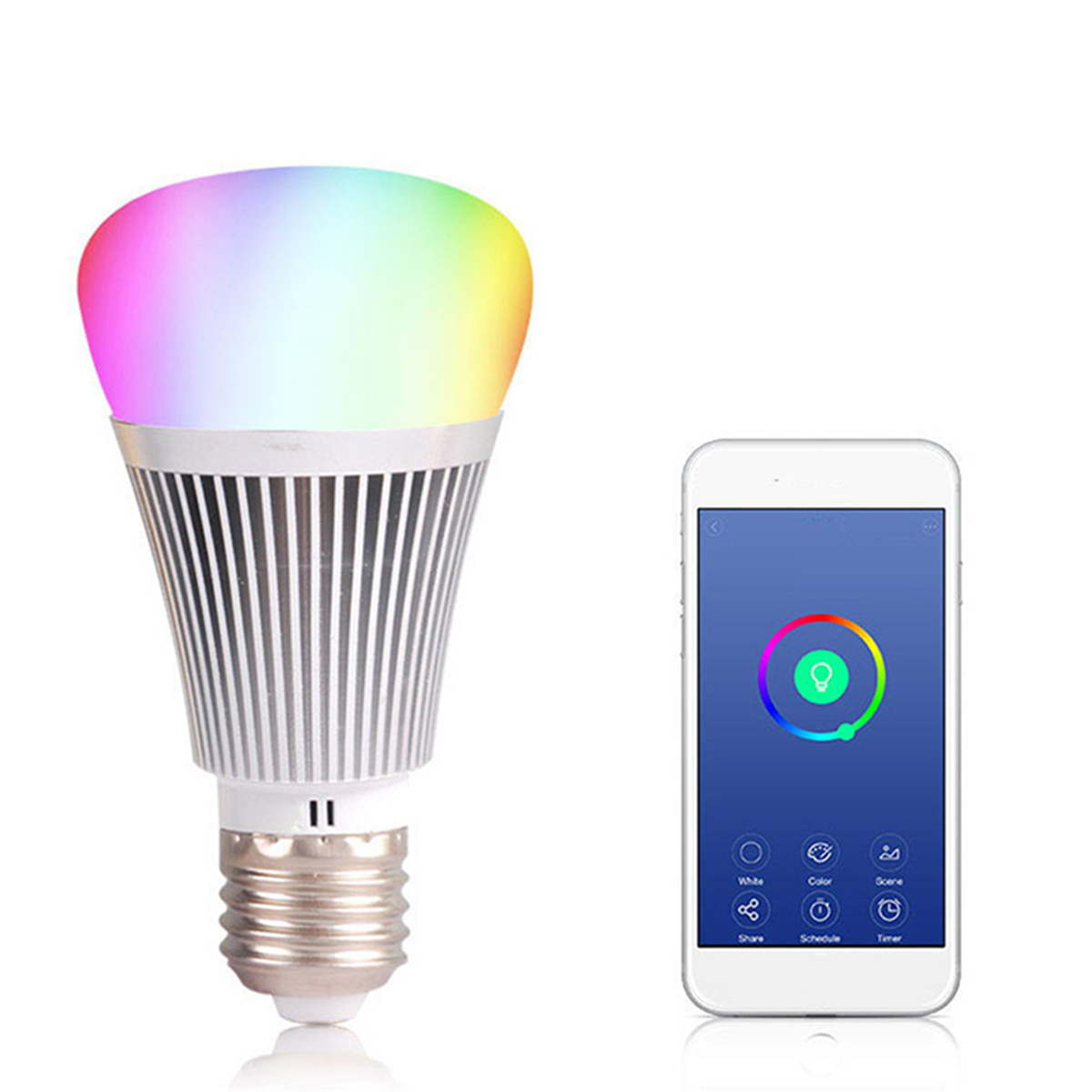 

E27/B22 7W WIFI Smart Light Bulb Wireless Dimmable Дистанционное Управление RGB LED Лампа AC85-265V