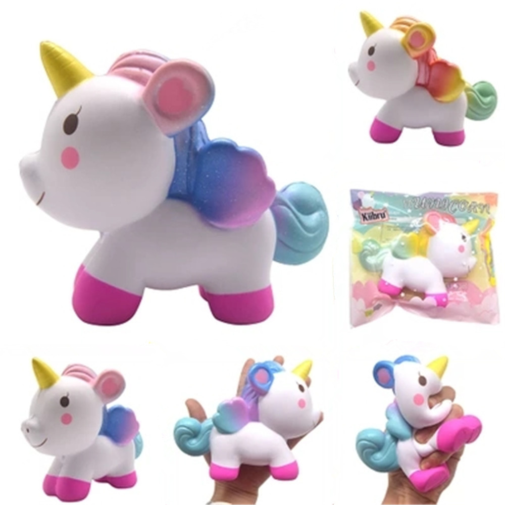 

Kiibru Unicorn Squishy Galaxy Rainbow Color 15*12.5*5.5CM Licensed Slow Rising Soft Toy With Packaging