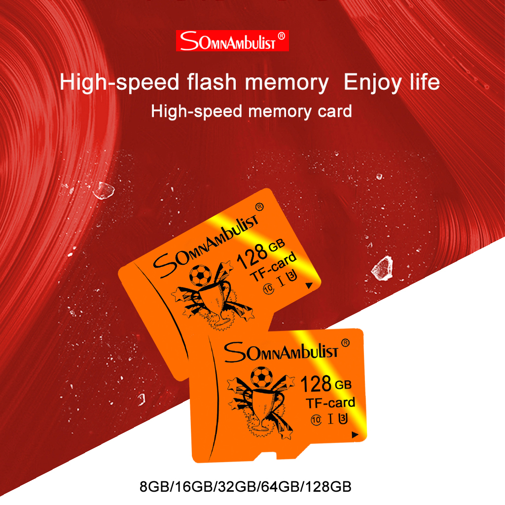 Somnambulist CLASS10 U3 TF Memory Card 128GB 64GB 32GB 16GB Compatible Micro-SD Driving Recorder Flash Memory Card