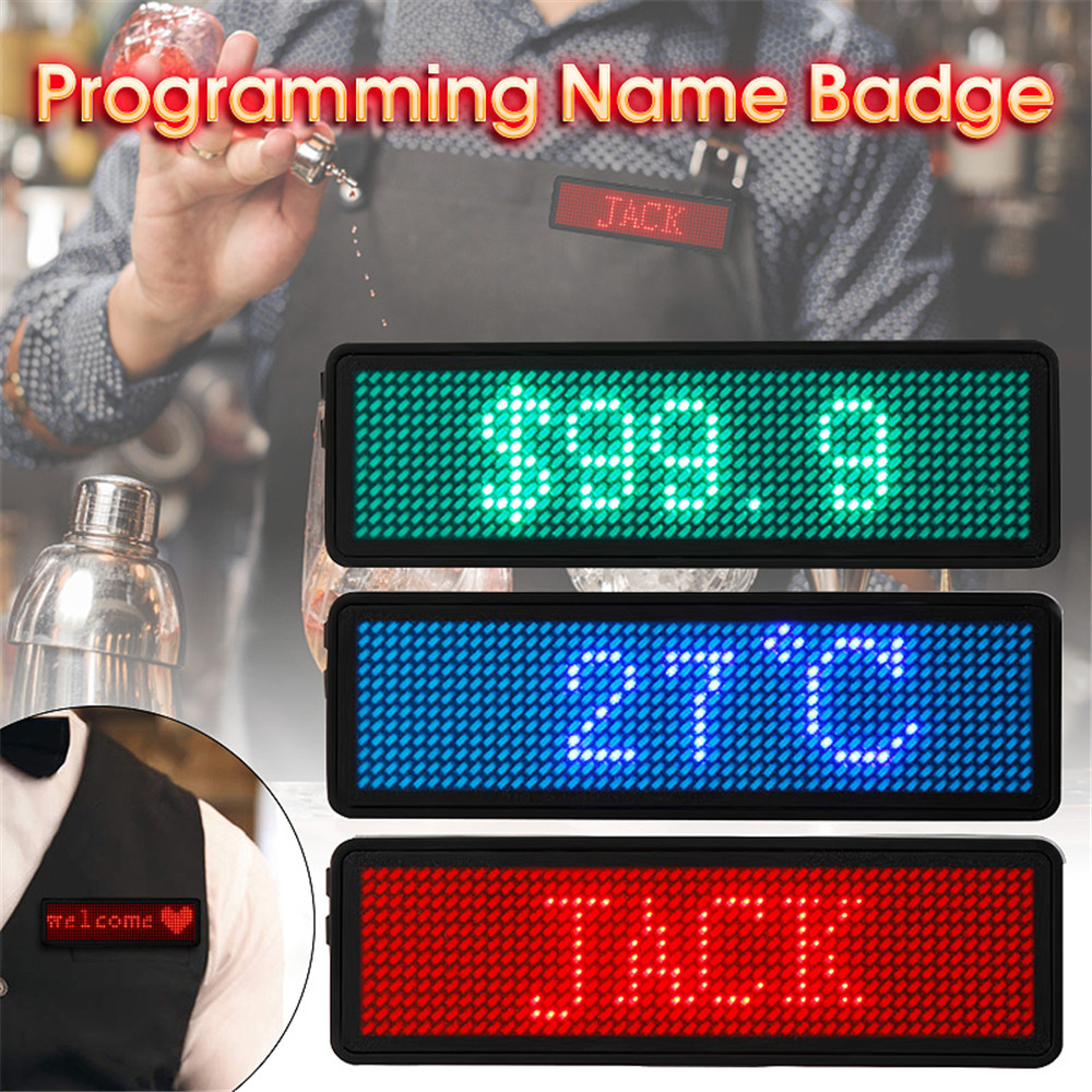 12 x 48 Pixels Programmable LED Digital Scrolling Message Name Tag ID Badge Holder Board 6
