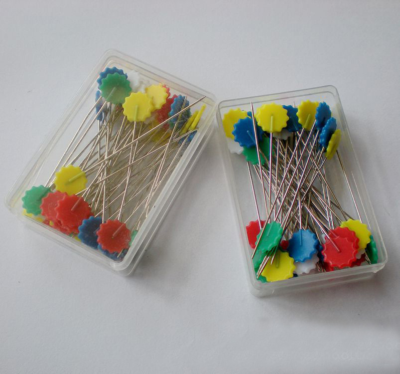 50Pcs Sewing Accessories Patchwork Pins Flower Sewing Pin Fixed Color Positioning Needle With Box