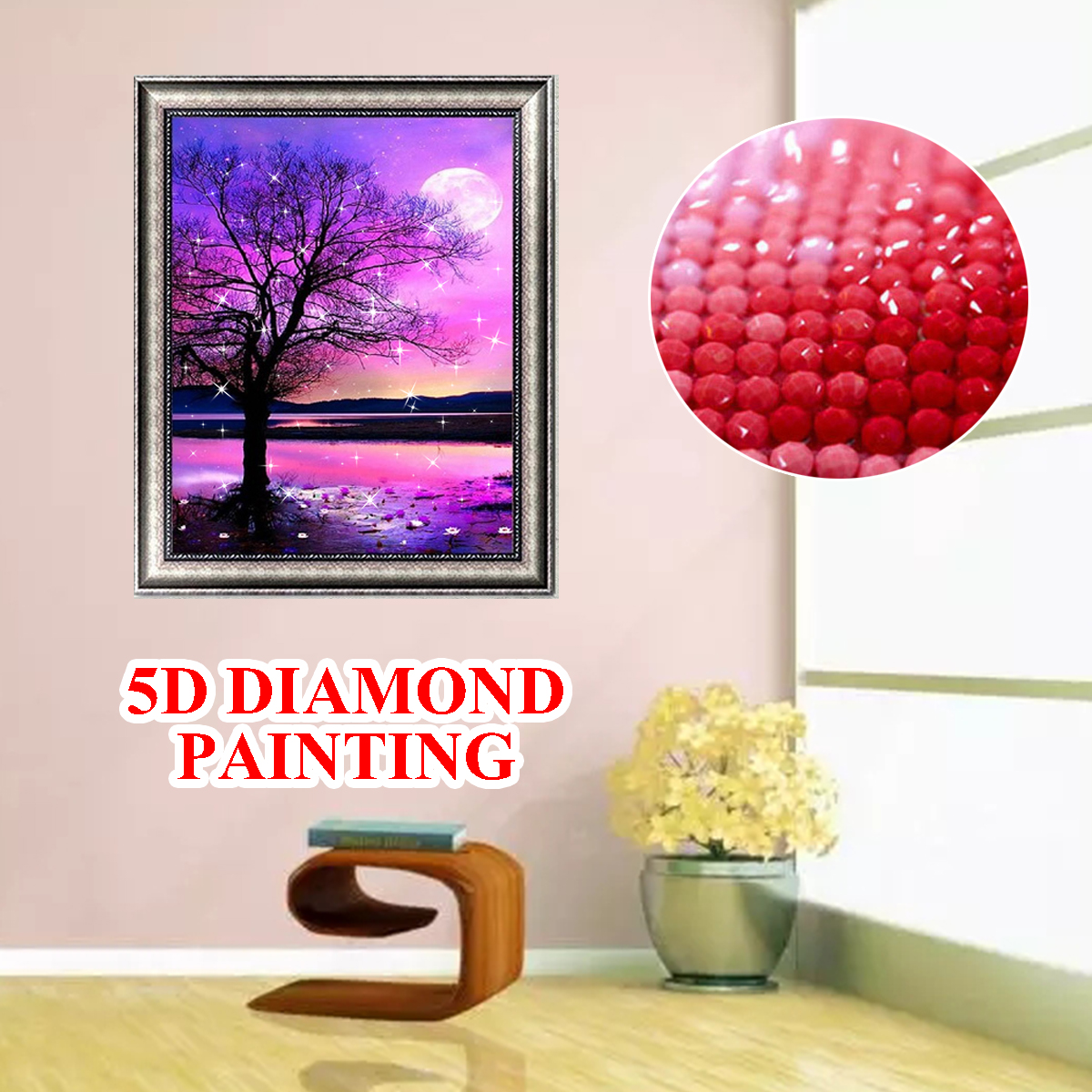DIY 5D Diamond Painting Kit Night Tree Landscape Handmade Craft Cross Stitch Embroidery Home Wall Decorations
