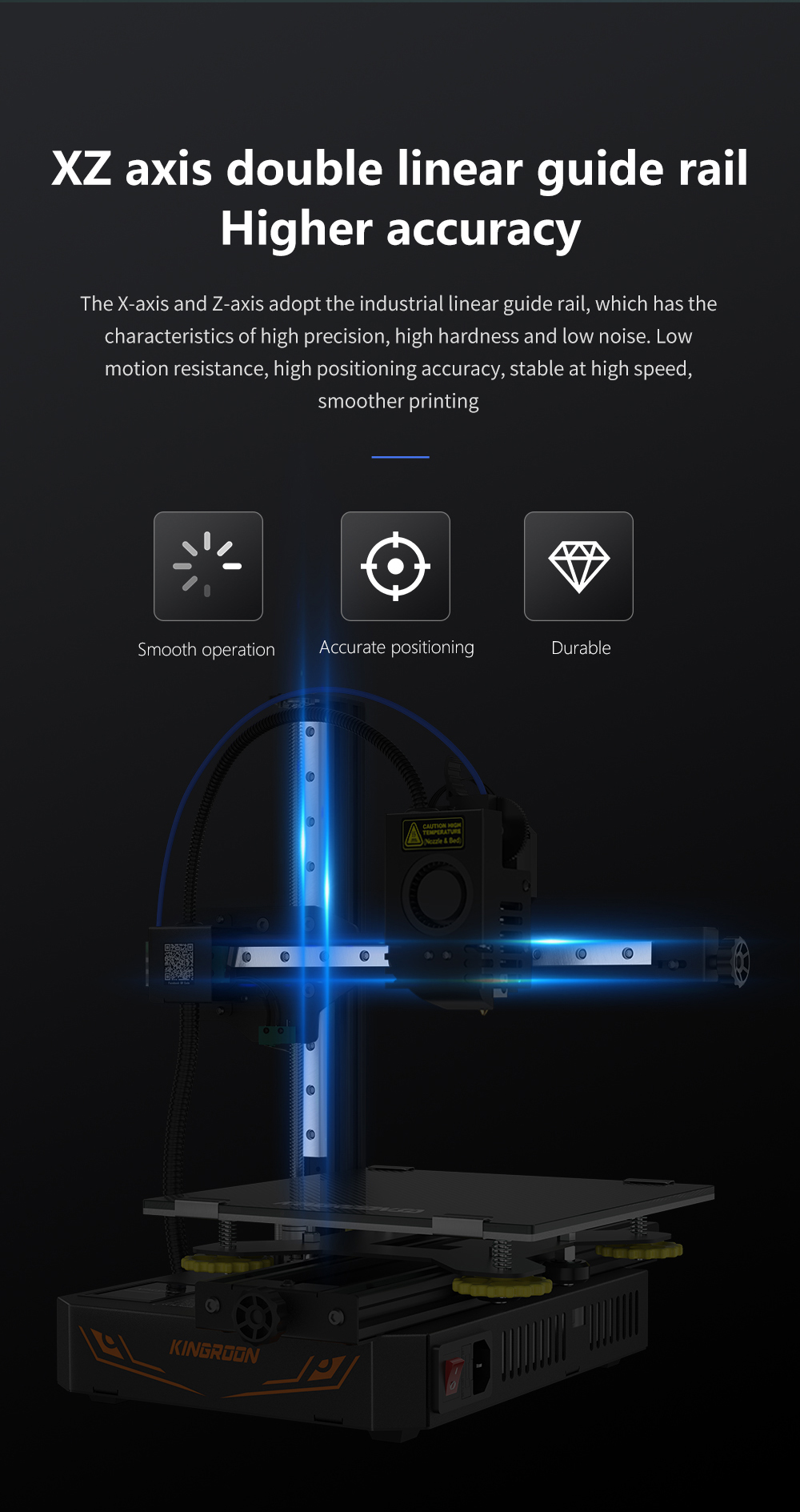 [EU US Direct] KINGROON KP3S PRO 3D Printer KIT Titan Extruder Glass Plate Desktop Belt Tensioner 200*200*200mm MGN12 Guide Rail
