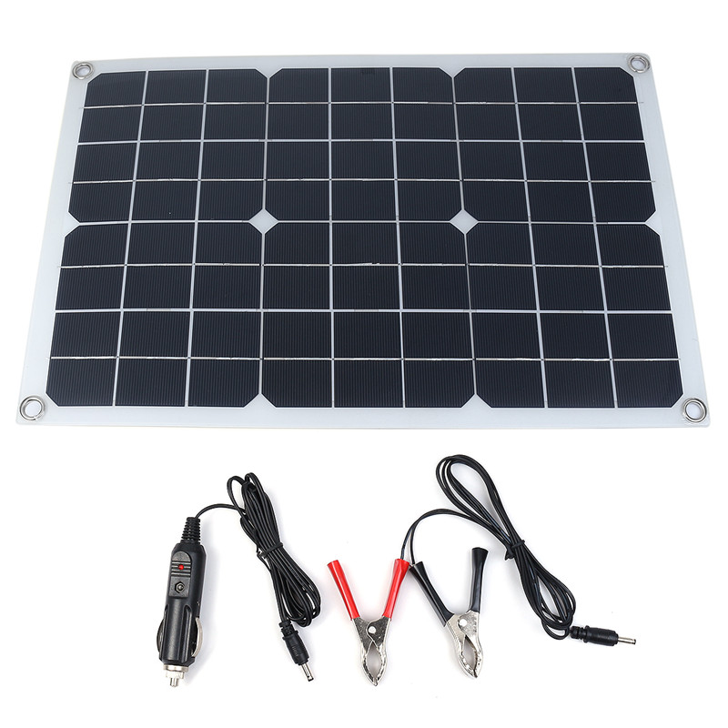 20W 18/5V 42*28cm DC Monocrystalline Solar Panel with DC5521 Battery Clip 73