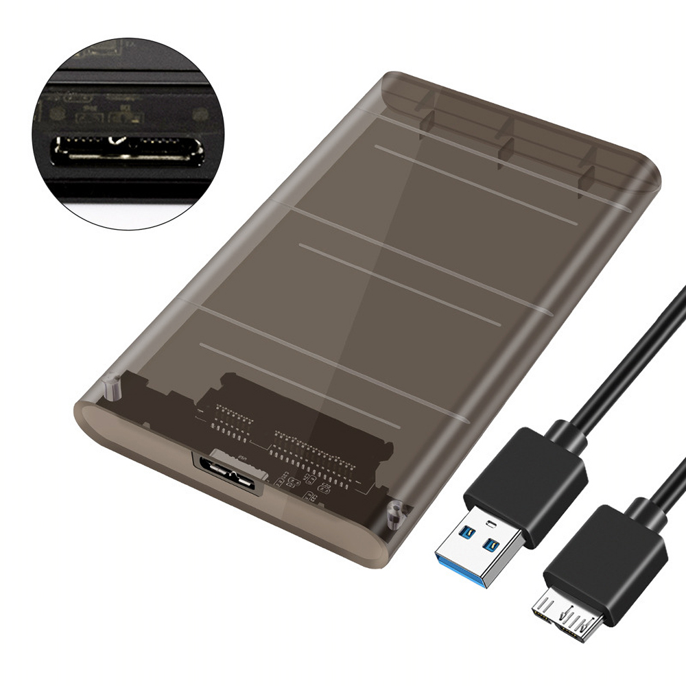 MnnWuu SATA3 to USB3.0 Hard Drive Enclosure Case Support  2.5 Inch SATA HDD SSD External Hard Disk Box for Desktop Laptop