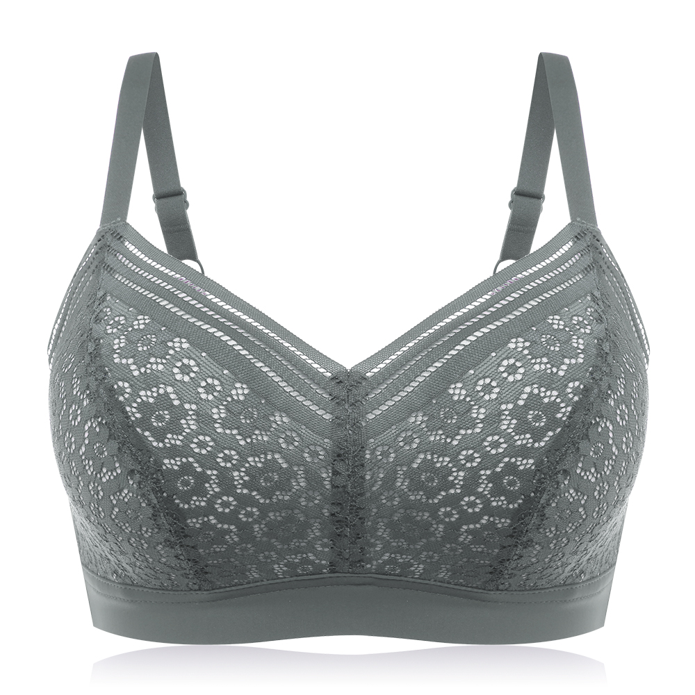 Banggood Floral Jacquard Wireless Removable Padded Breathable Crop Bra
