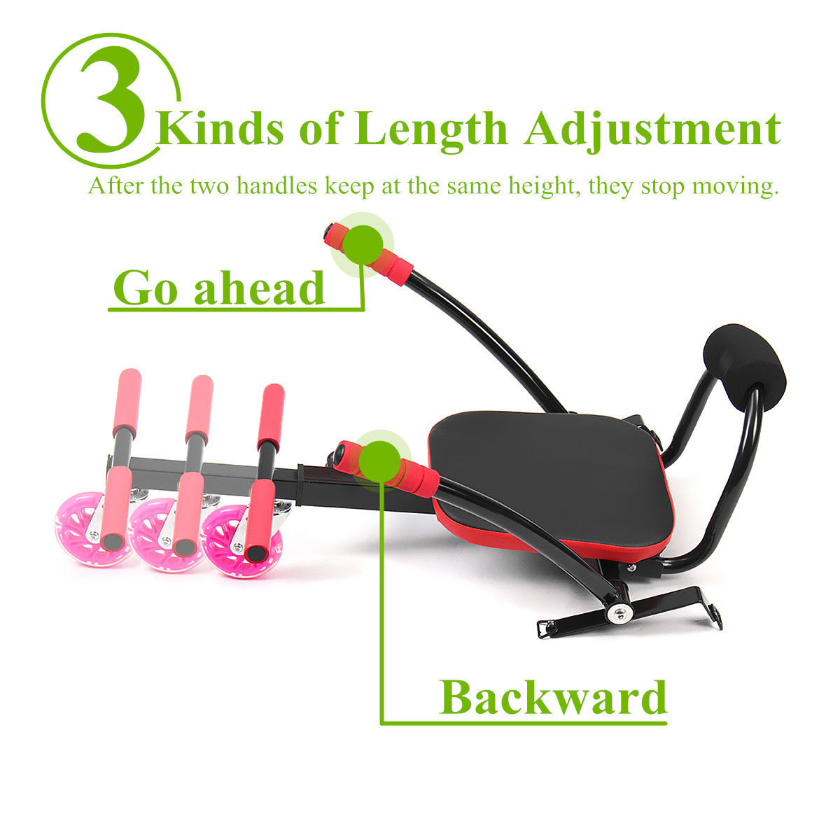 Type A Adjustable Kart Seat Holder Kit For 6.5'' 8''10'' Two Wheel Balance Scooter Red