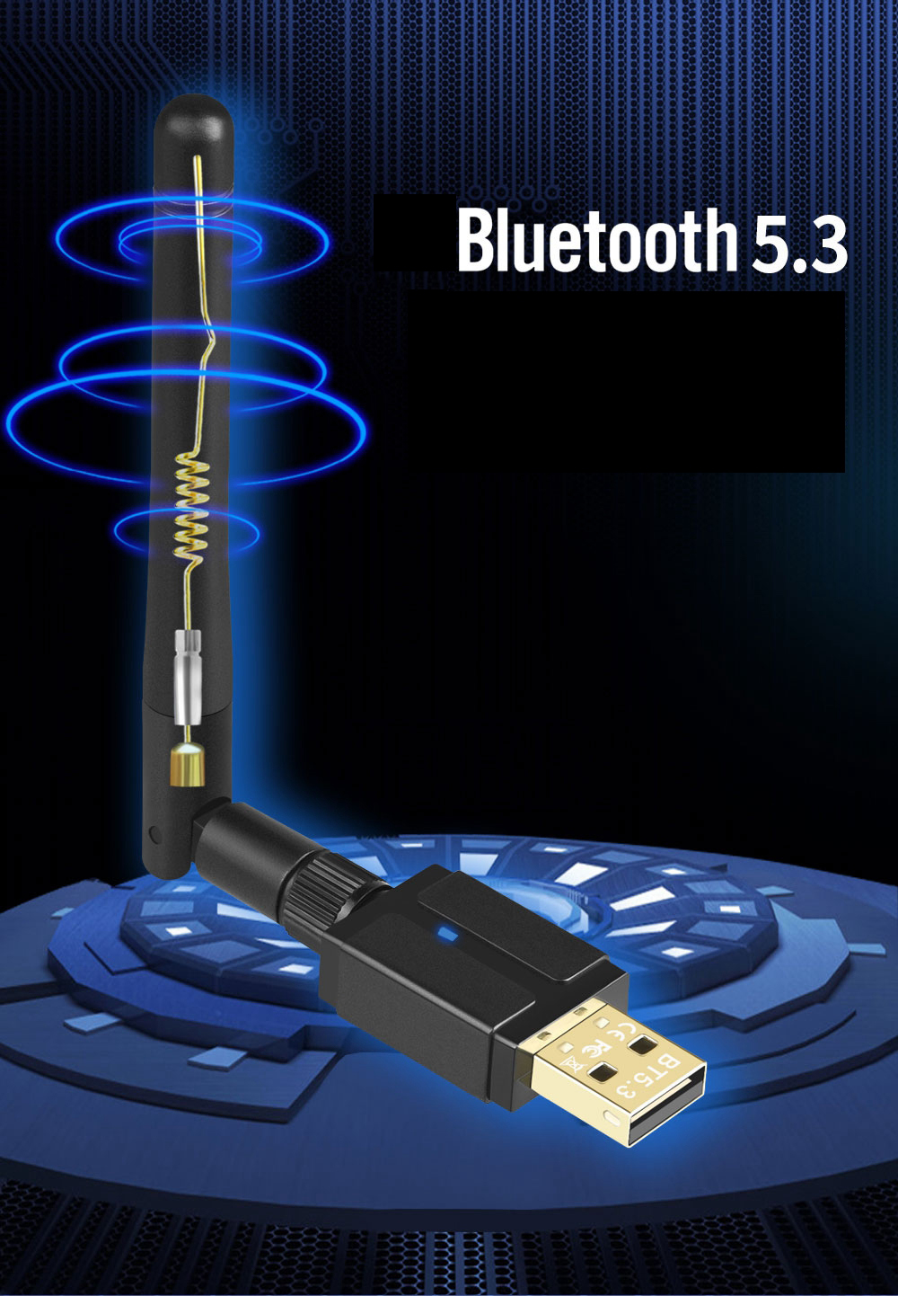USB bluetooth 5.3 Adapter for PC USB bluetooth Dongle Wireless bluetooth Adapter for Headphones Speakers Driver Free
