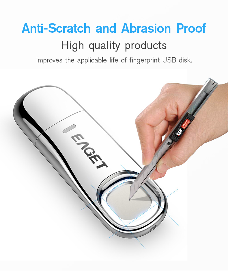 EAGET FU60 USB 3.0 Fingerprint Encryption Pen Drive 32G/64G USB Flash Drive USB Disk 36