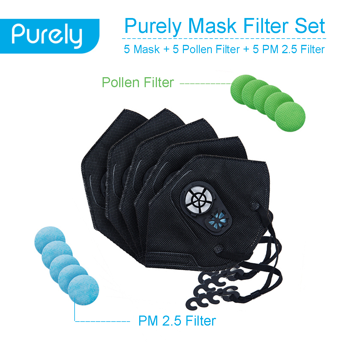 5Pcs Face Mask Reusable Dust-Proof
