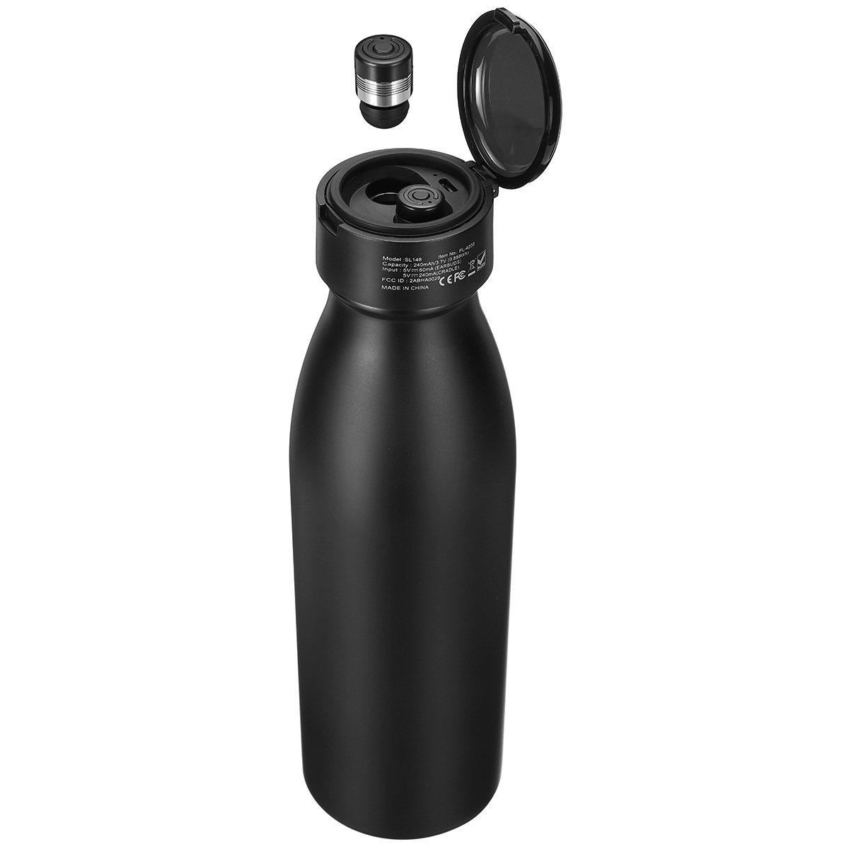 2 em 1 Bluetooth 5.0 580 ml garrafa de água TWS fone de ouvido à prova d 'água verdadeiro fone de ouvido estéreo sem fio com microfone