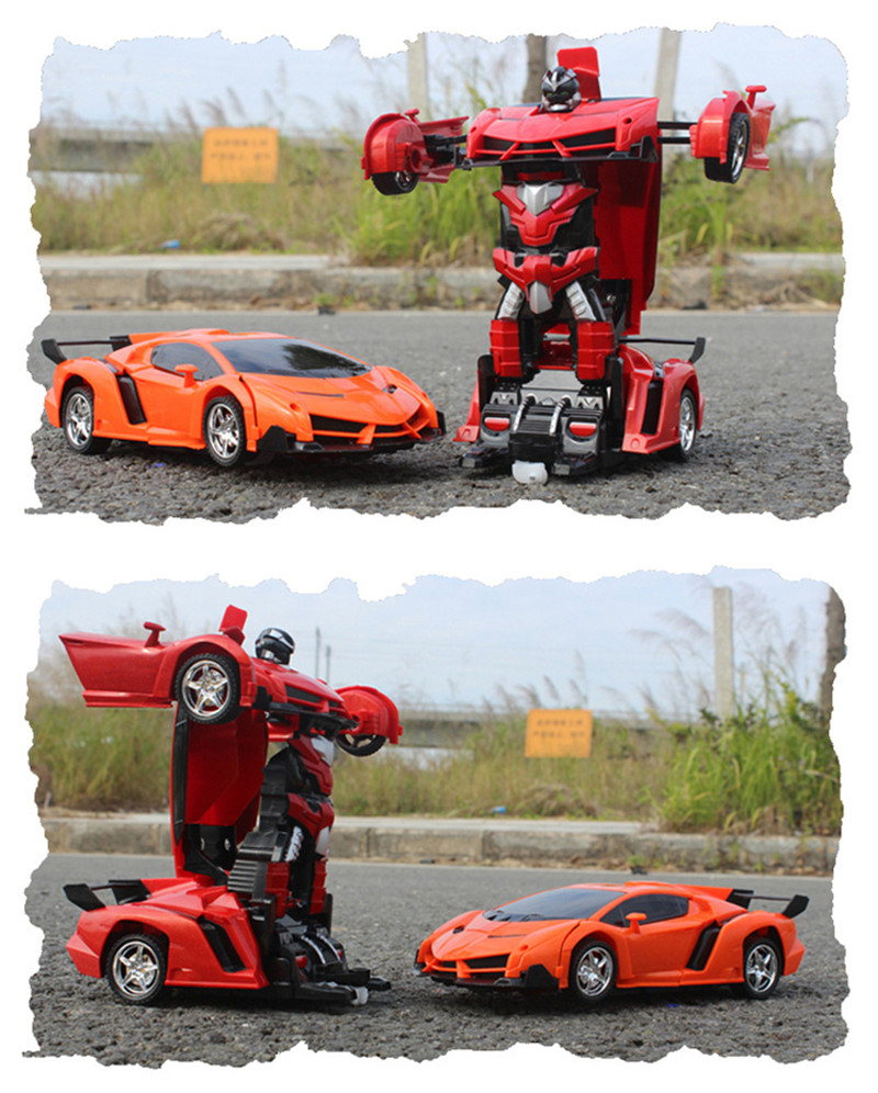 2 In 1 Rc Car Sports Wireless Transformation Robot Models Deformation Fighting Toys - Photo: 9