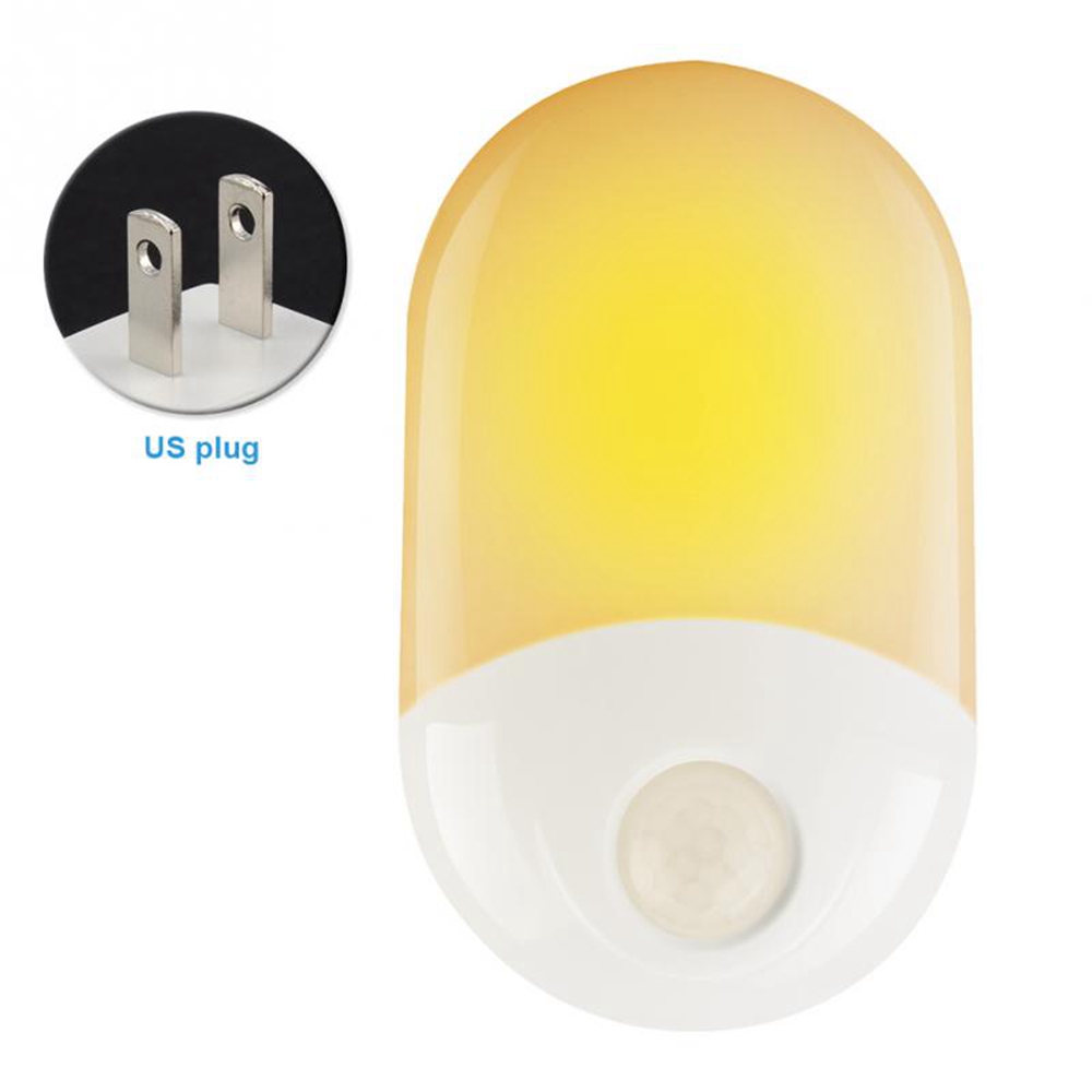 2pcs 0.7W Light Sensor & PIR Motion LED Night Wall Lamp For Baby Kid Bedroom AC100-240V