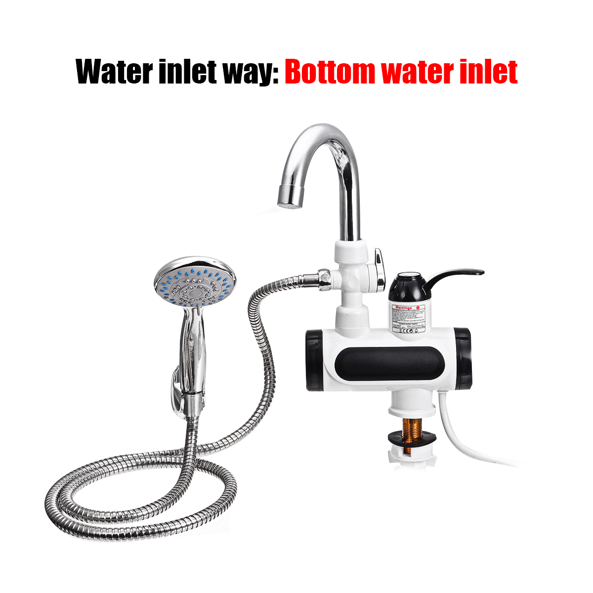 3000W Temperature Display Instant Hot Water Tap Tankless Electric Faucet Kitchen