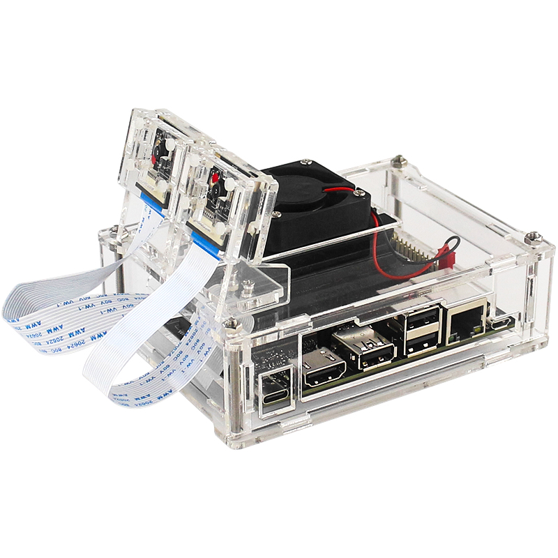 Catda® Jetson Nano Case Development Board Acrylic Transparent Shell Protective Case with Cooling Fan