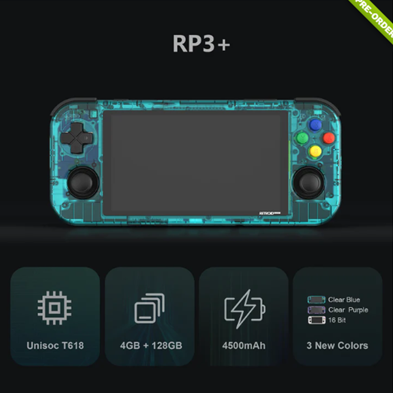 Retroid Pocket 3 Plus 4GB RAM 128GB ROM Android 11 Handheld Game Console WiFi bluetooth 4.7 inch Touch Screen for PSP DC FC N64 MAME 4500mAh Battery HD Portable Video Game Player