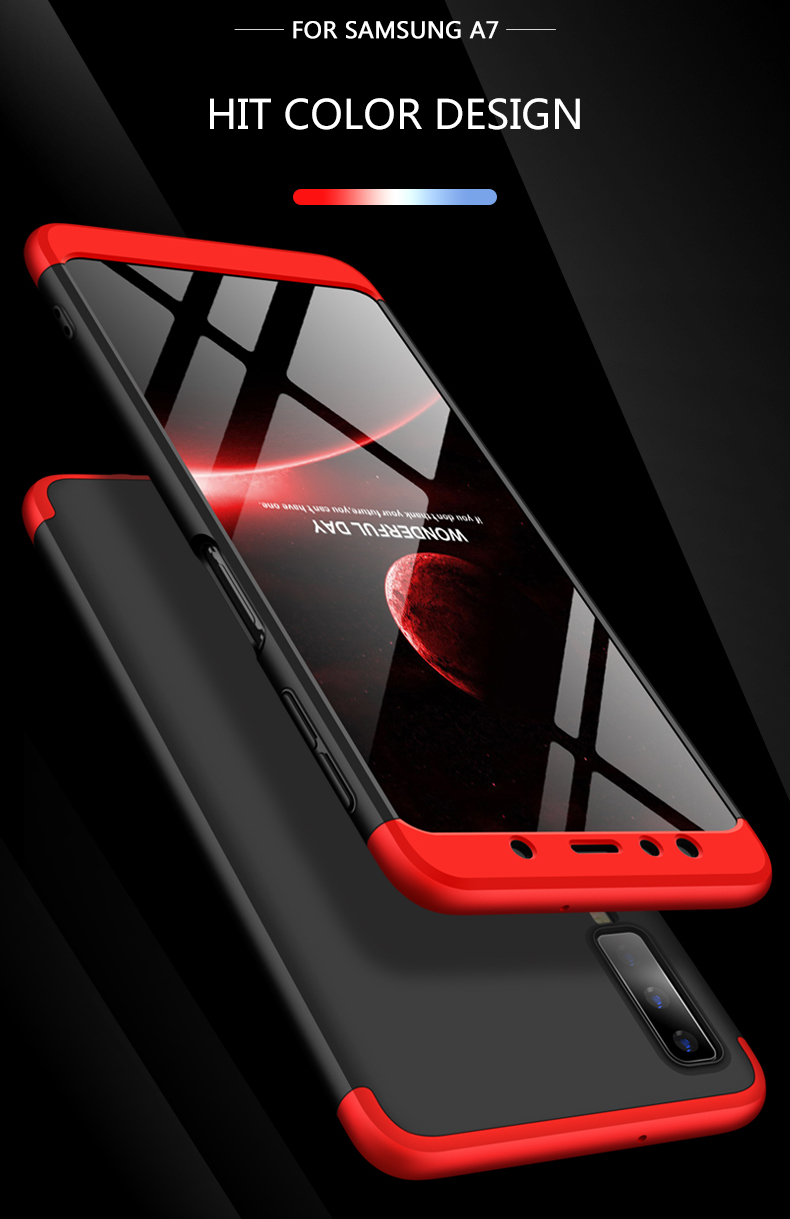 Bakeey™ 3 in 1 Double Dip 360° Hard PC Protective Case For Samsung Galaxy A7 2018 / A9 2018