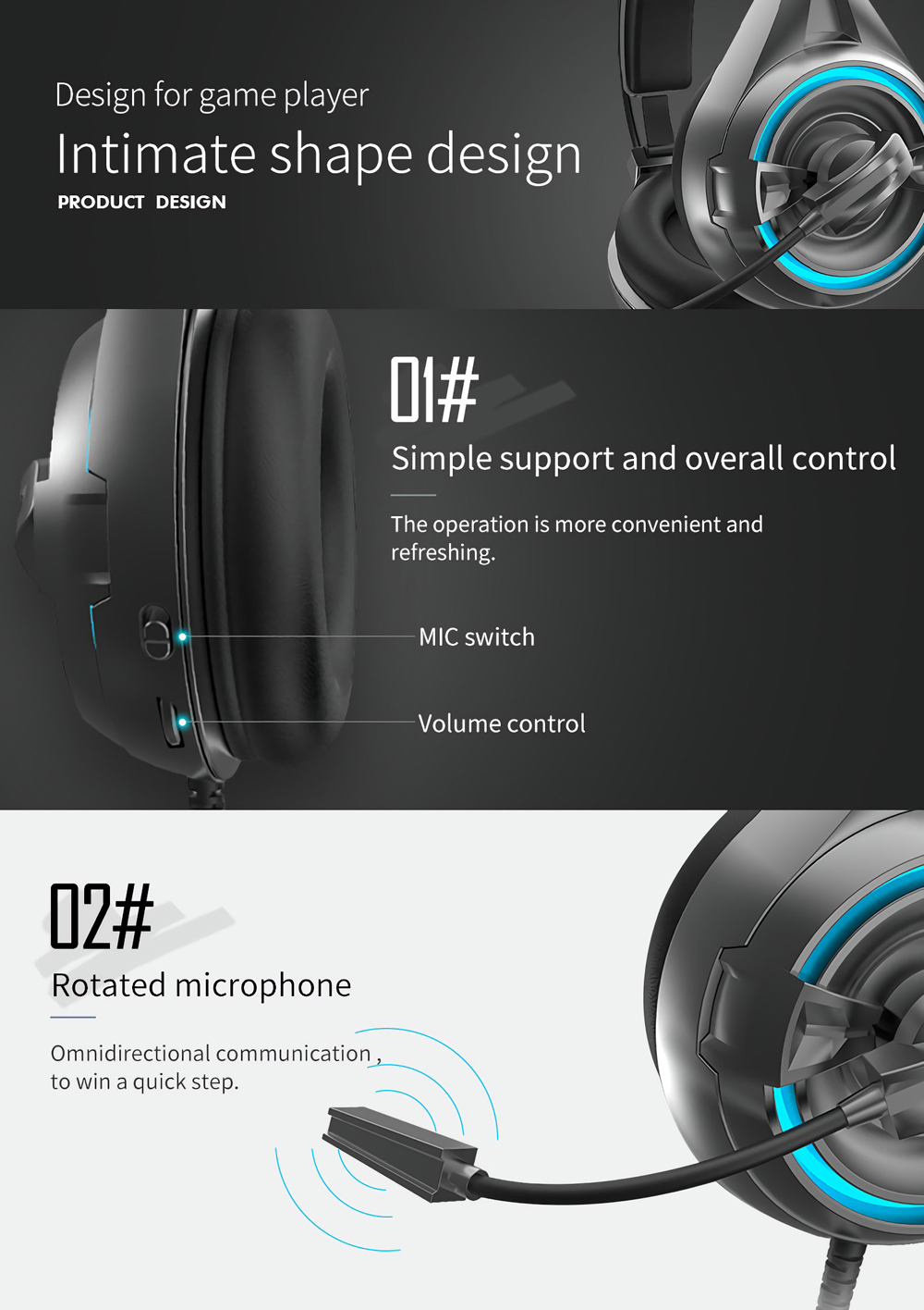 SOMiC A6 USB Wired Passive Noise Reduction Gaming Headphone Headset with Microphone 31