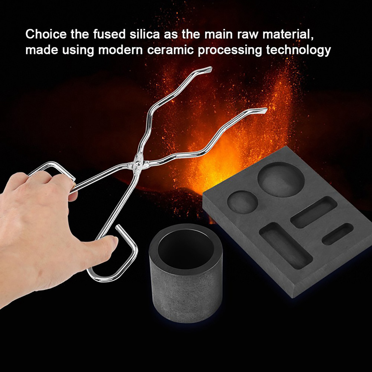 6Pcs Torch Melting Kit Graphite Crucible Tong Rod Graphite Ingot Mold Set