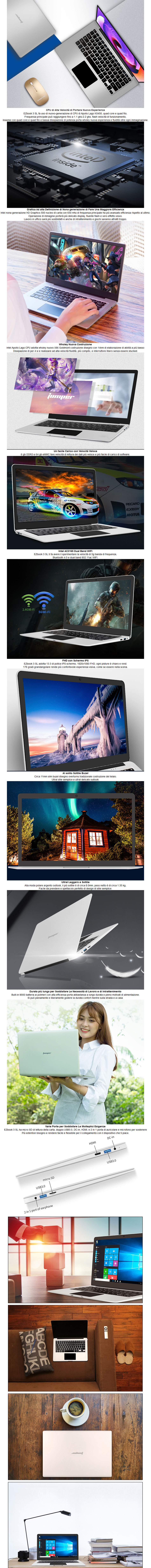 Jumper EZbook 3SL Laptop 13.3 inch Windows 10 Intel Apollo Lake N3450 6GB DDR3 64GB EMMC 