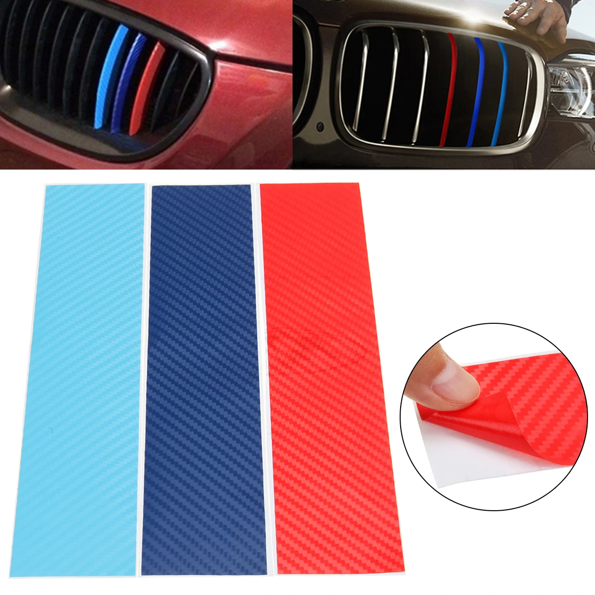 3-Farben-Kohlefaserstreifen-Aufkleber für BMW Frontgrill, Außendekoration  Autoaufkleber Sale - Banggood Deutschland Mobile-arrival notice