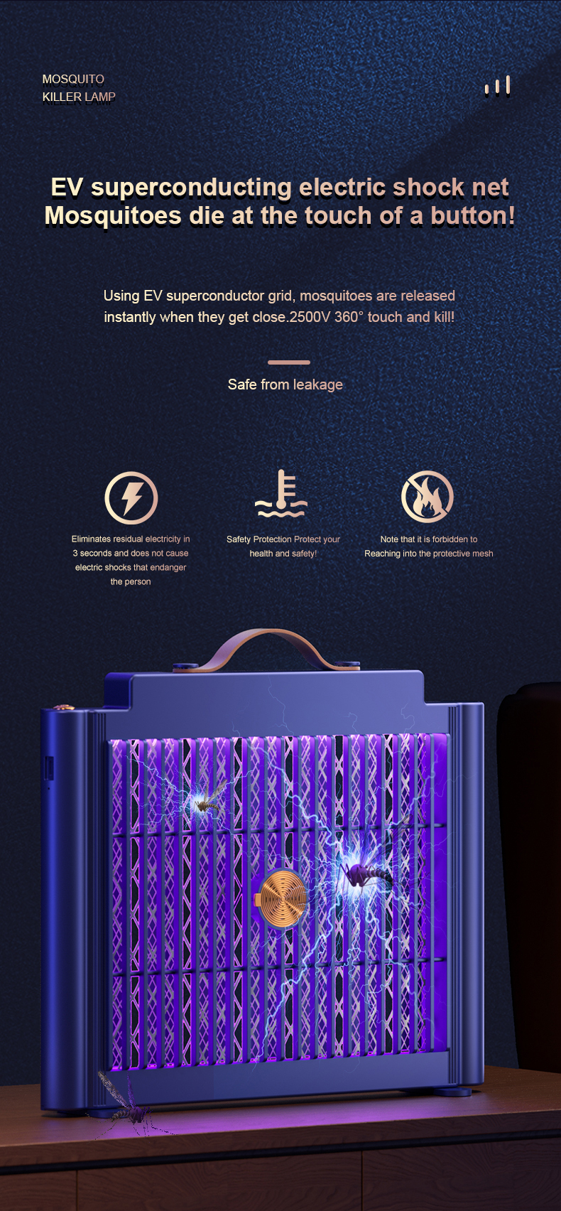 AGSIVO Large Cordless Rechargeable Electric Mosquito Bug Zapper Mosquito Killing Lamp Fly Trap with 1200mAh Rechargeable Battery For Indoors Outdoors Business