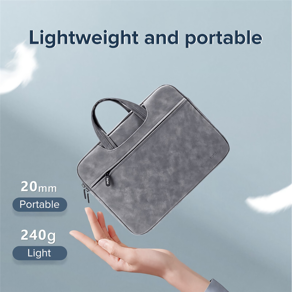 llano Laptop Bag Large Capacity Multi-pocket Mouse Pad + Laptop Case Dual Use Waterproof Handheld Laptop Sleeve Briefcase with Handle for 14.1-15.4