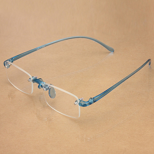 Blue Rimless Light Presbyopic Reading Glasses Fatigue Relieve Strength 1.0 1.5 2.0 2.5 3.0