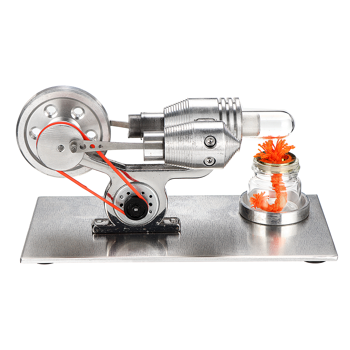 STEM Stainless Mini Hot Air Stirling Engine Motor Model Educational Toy Kit 12