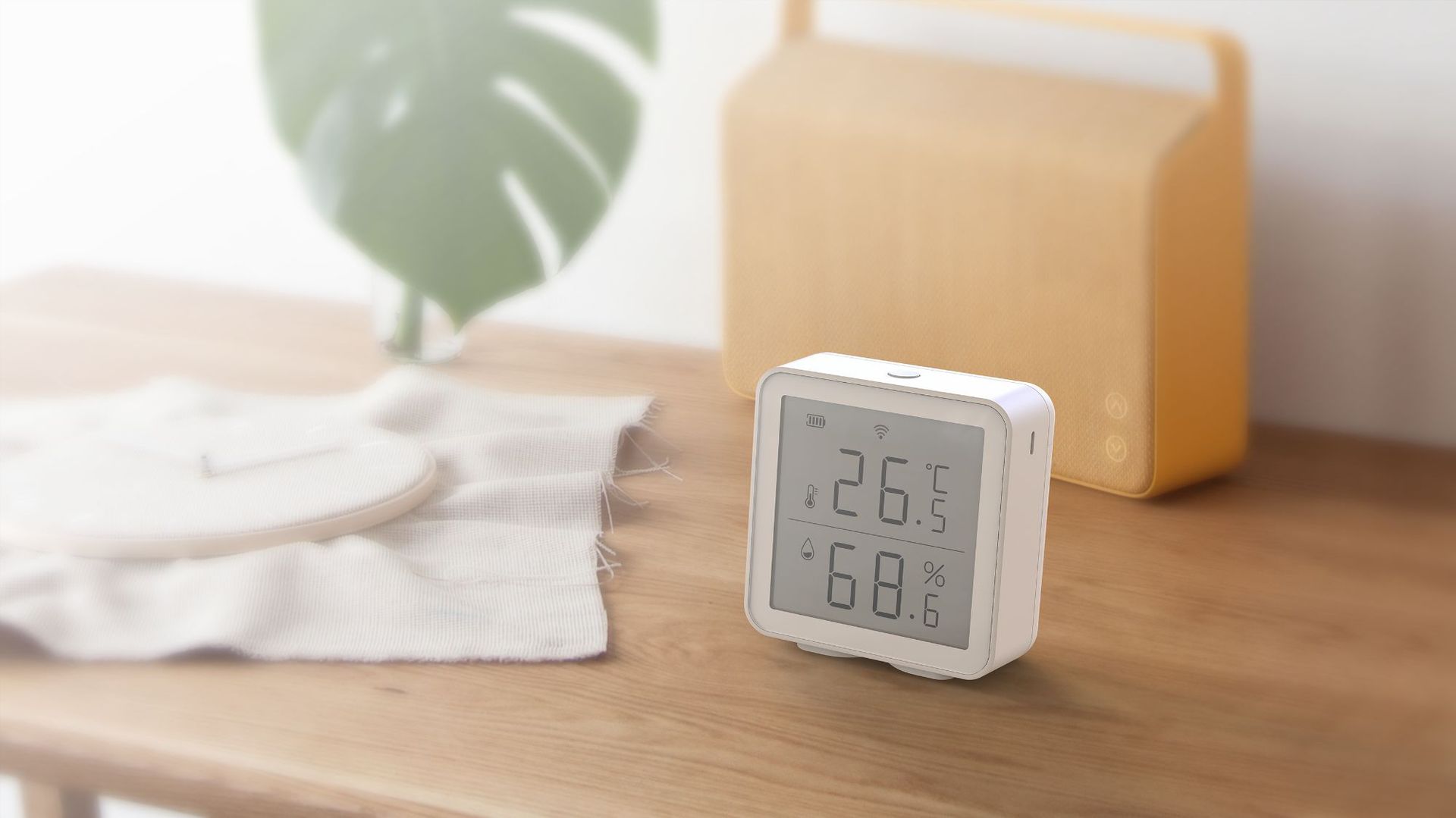 Tuya WiFi Smart Wireless Humidity Temperature Sensor With LCD Screen Display Smart Home Alarm Push Works With Alexa Google Home