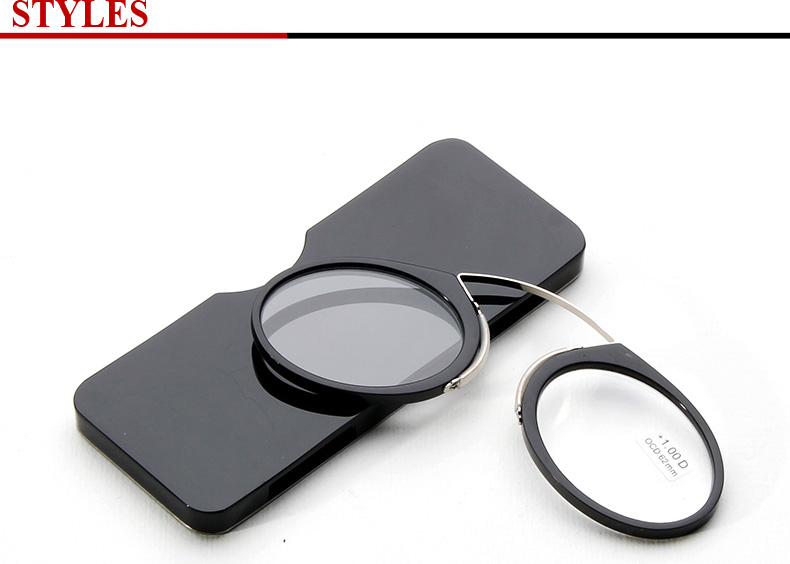 KCASA Nose Resting Portable Pocket Wallet Presbyopic Hypermetropic Reading Glasses 