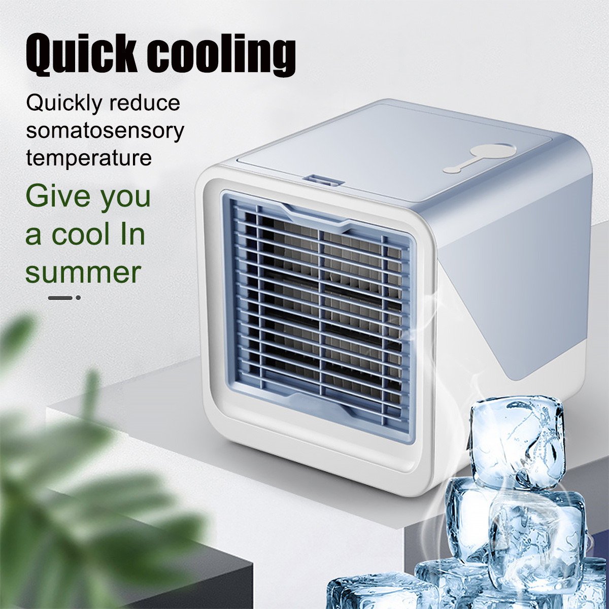 USB Mini Air Conditioner Personal Air Cooler Desktop Cooling Fan Air Purifier Humidifier Night Light for Home Office