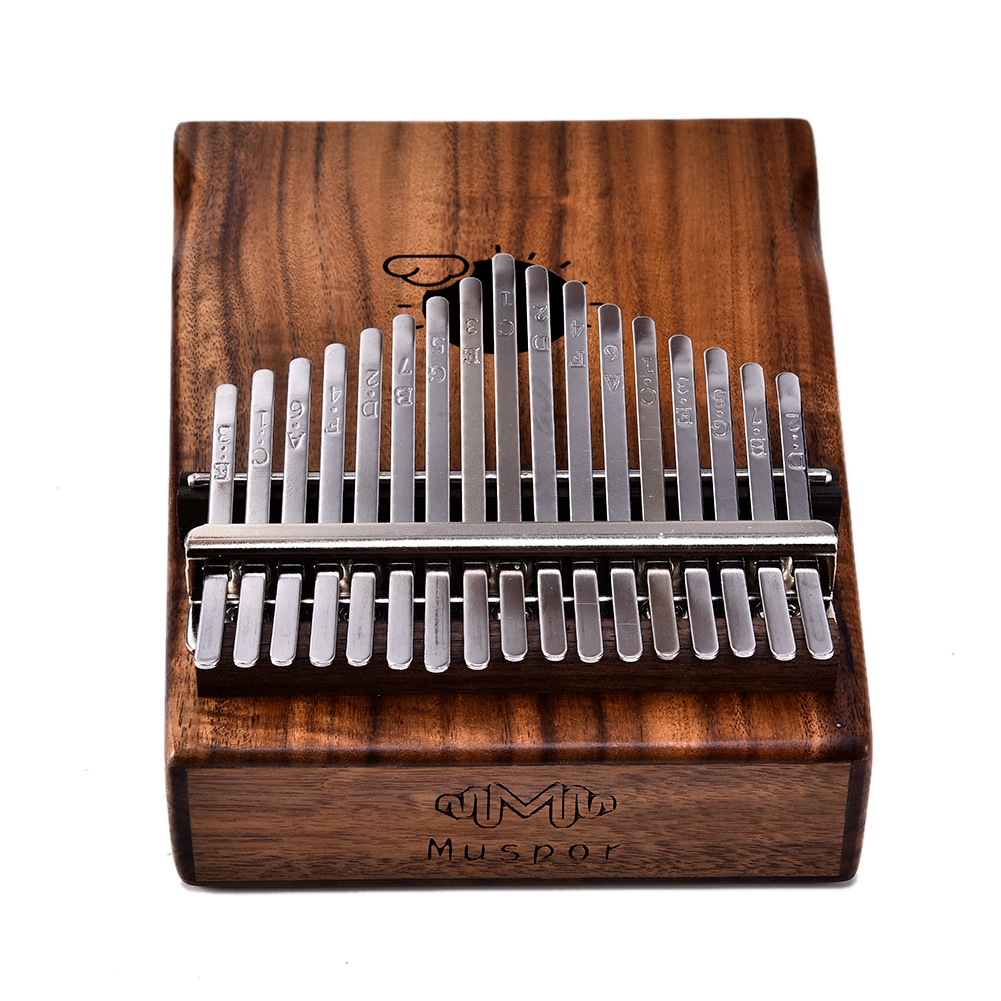 EQ Acacia Muspor17 Key Electric Box Thumb Piano Kalimba EVA Bag + Audio Cable Raw Wood Color