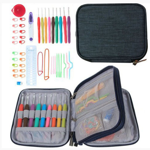 

Crochet Needle Hooks Set Organiser Case AccBearded Sewing Suit With 45 Piece Attach One Storage Bag
