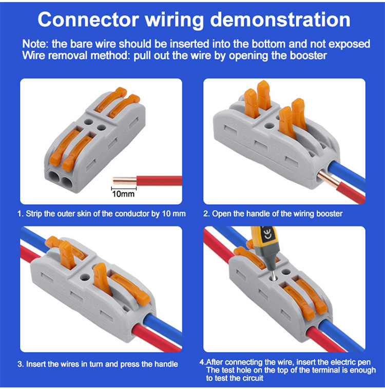 LUSTREON KV-313 Mini Fast Wire Connector Universal Wiring Cable Connector Push-in Conductor Terminal Block 3 In 3 Out