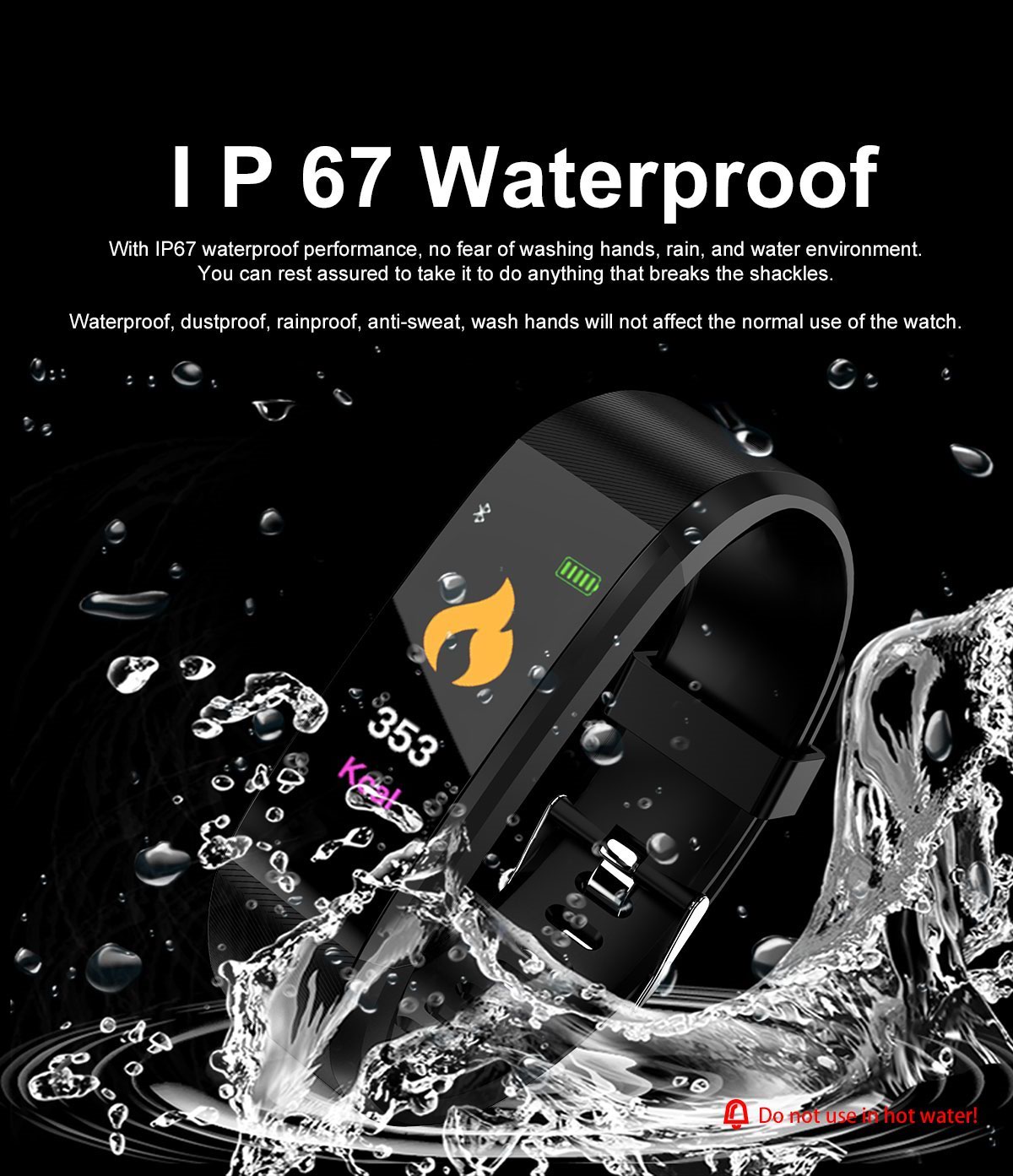 Bakeey ID115 Plus Blood Pressure Heart Rate Monitor Fitness Tracker bluetooth Sport Smart Wristband 23