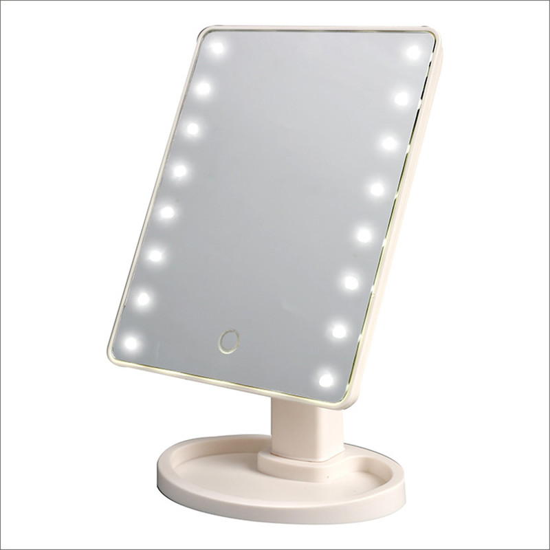 

Touch Screen Cosmetic Mirror 16 LED Light Makeup Tool Adjustable 360 Degree Rotation Vanity Mirrors