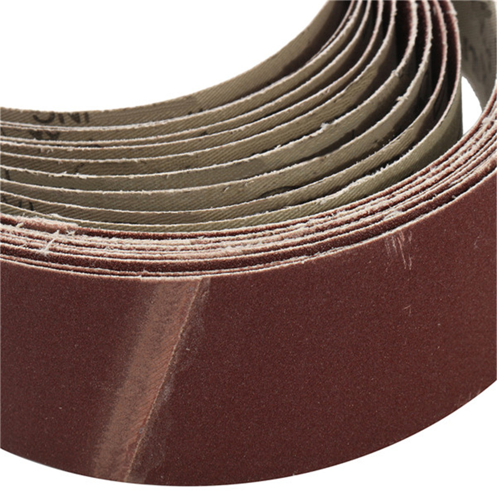 Drillpro 10pcs 40 to 150 Grit 40mm x 680mm Sanding Belts for Grinding Machine