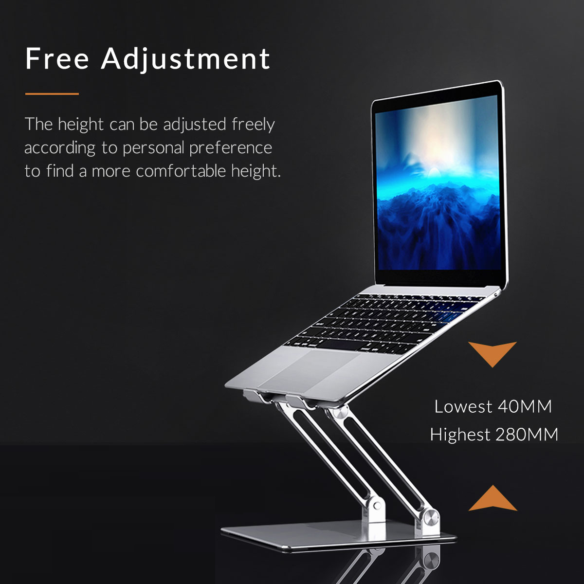 Foldable Laptop Stand Height Angle Adjustable Aluminum Alloy Tablet Stand for 10-17 inch Laptop/Tablet