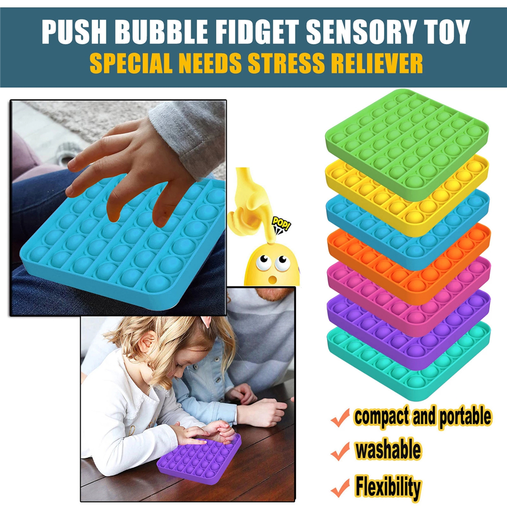 Push Bubble Sensory Toy Square Anti-stress Push it Fidget Reliever Funny Education Puzzle Toy for Adults Kids Creative Gifts