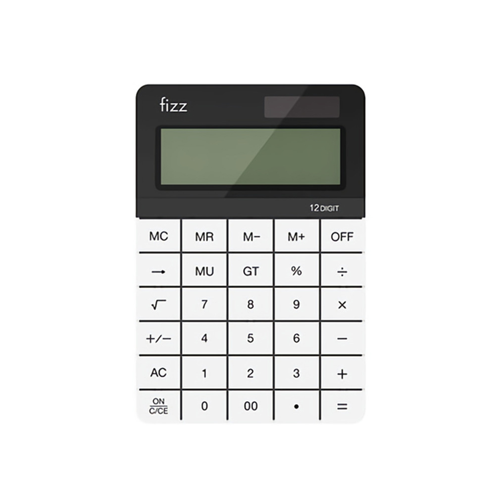 [XM ]Fizz FZ66806 Calculator Double Power Desk Calculator 12 Digit Large Display Panel Button Calculator Financial Office for College Students