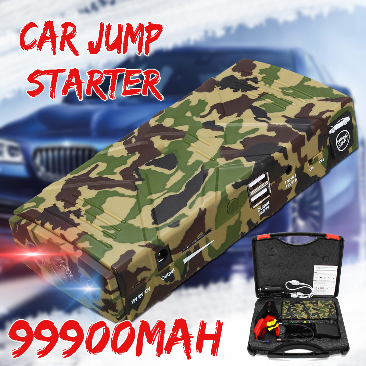 Car Jump Starter Auto Battery Charger 20000mah Battery Charger Car Jumper Multifuncational Booster Power Bank 