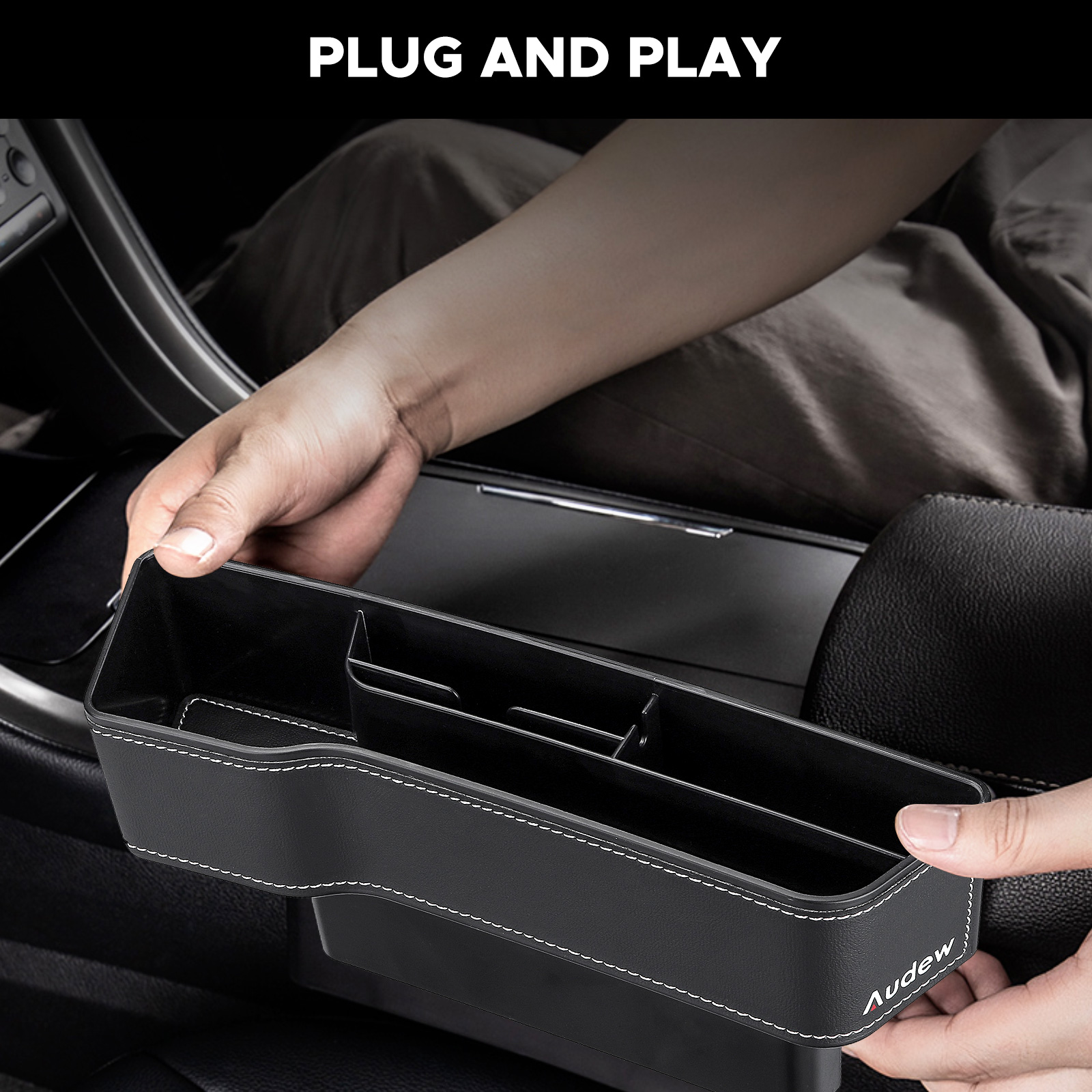 AUDEW Car Seat Organizer Storage Box Cup Mobile Phone Holder Pockets Stowing Tidying Car Accessories