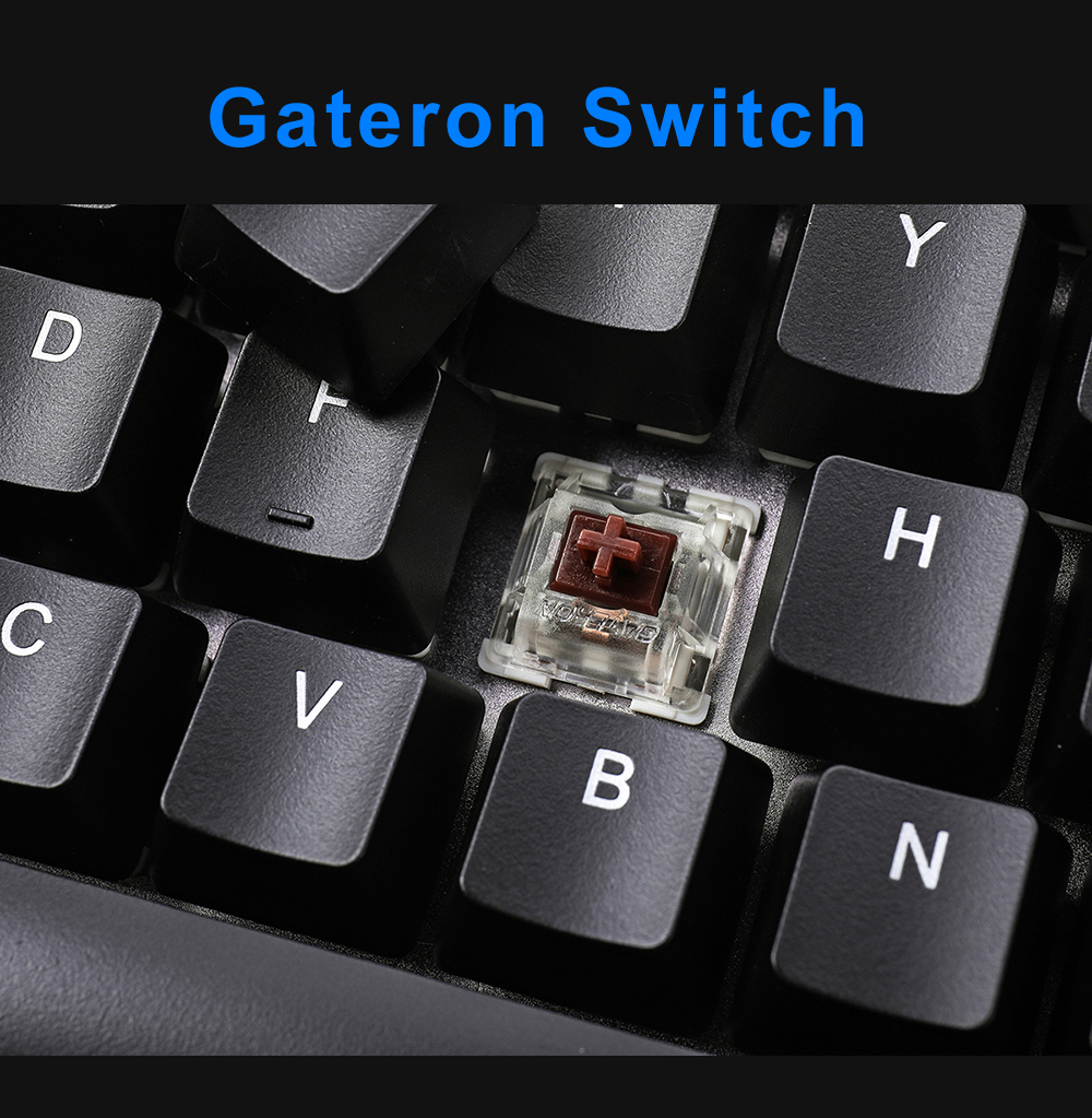 Geek GK64 64 Key Gateron Switch Hot Swappable CIY Switch RGB Backlit Mechanical Gaming Keyboard 40