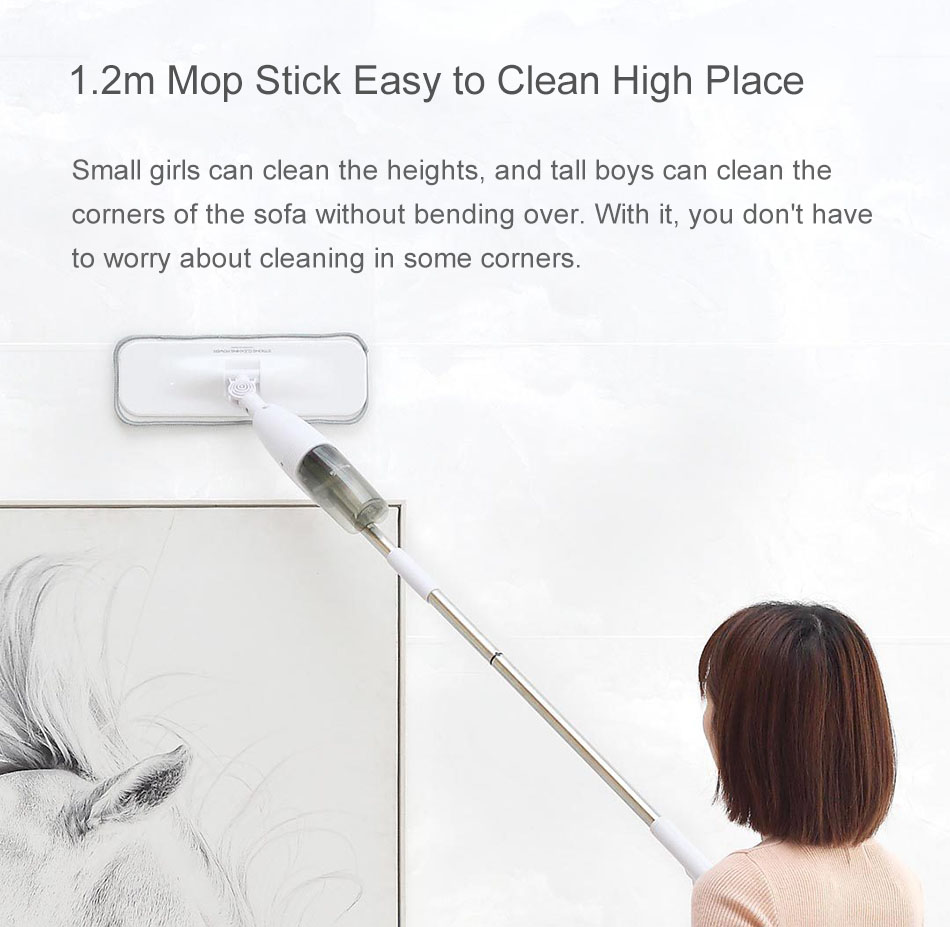 Deerma Water Spray Mop Carbon Fiber Dust Collector 360 Degree Rotating 120cm Rod from Xiaomi Youpin 41