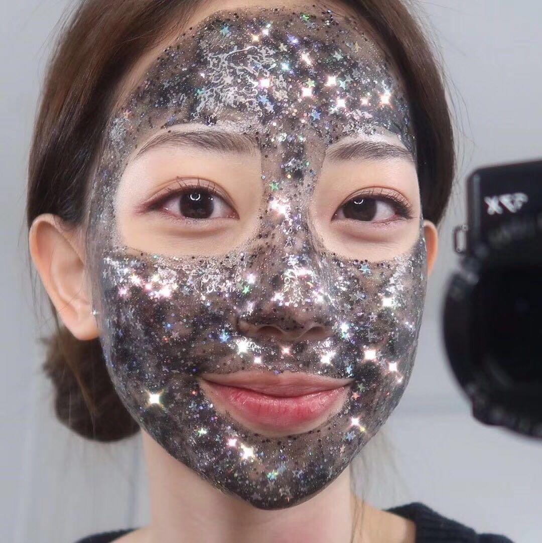 EDSA Black Glitter Star Mask Facial Mask Firming Treatment